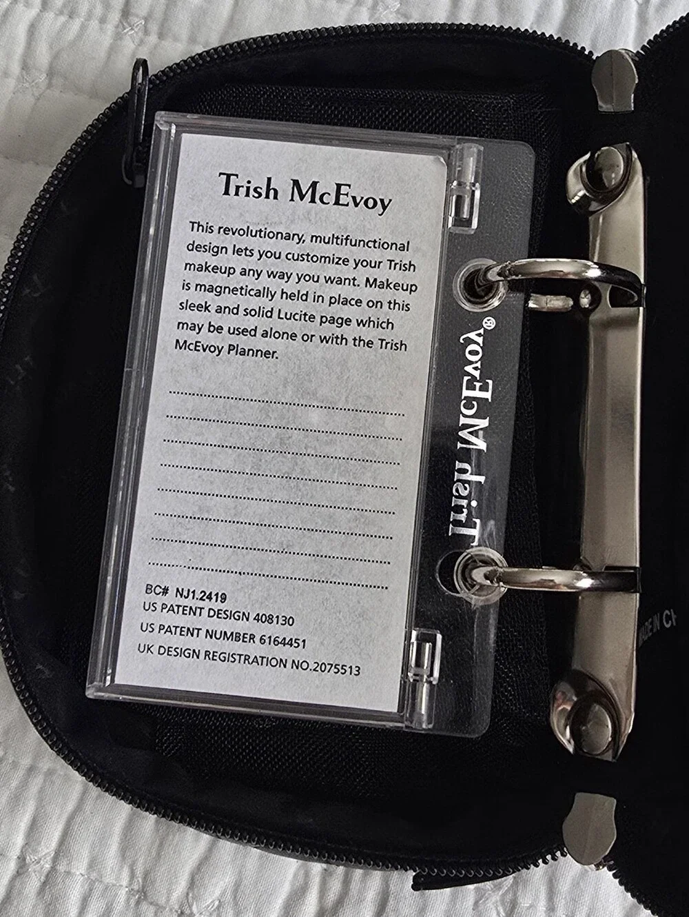 Trish McEvoy Black Quilted Makeup Planner (Small)